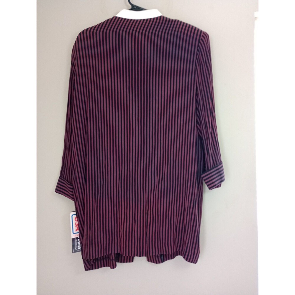 VINTAGE NWT Perceptions Long Layered Blazer Style Shirt Blouse Size 12 - Picture 2 of 8